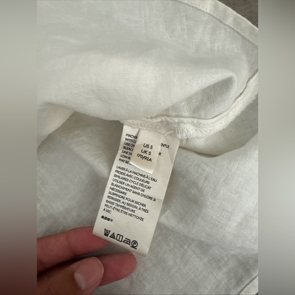 Anthropologie Pilcro Women's Cream Linen Blend Button-Down Shirt Size Small - Picture 7 of 11